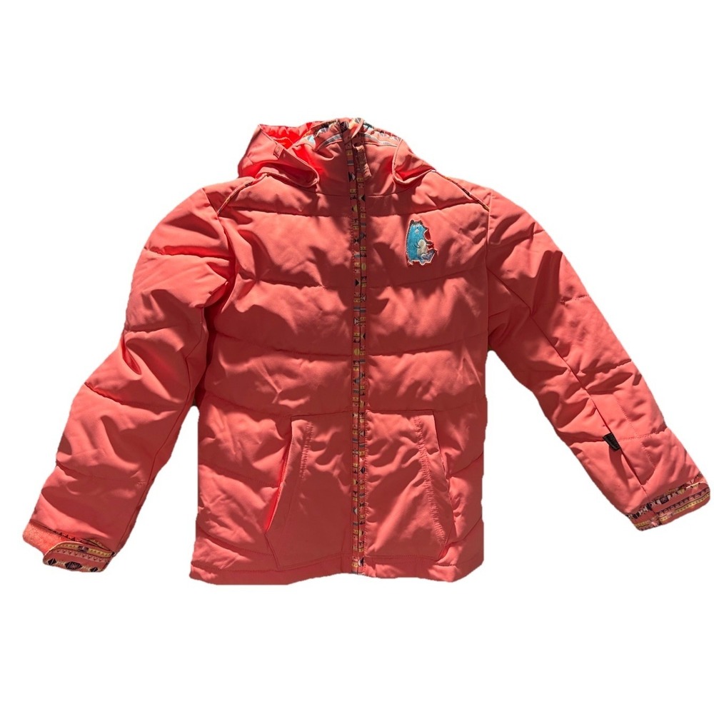 Roxy Girls Ski Jacket T 6-7 Coral Hooded Dry Flight 10K‎ Warm Winter Coat Grow